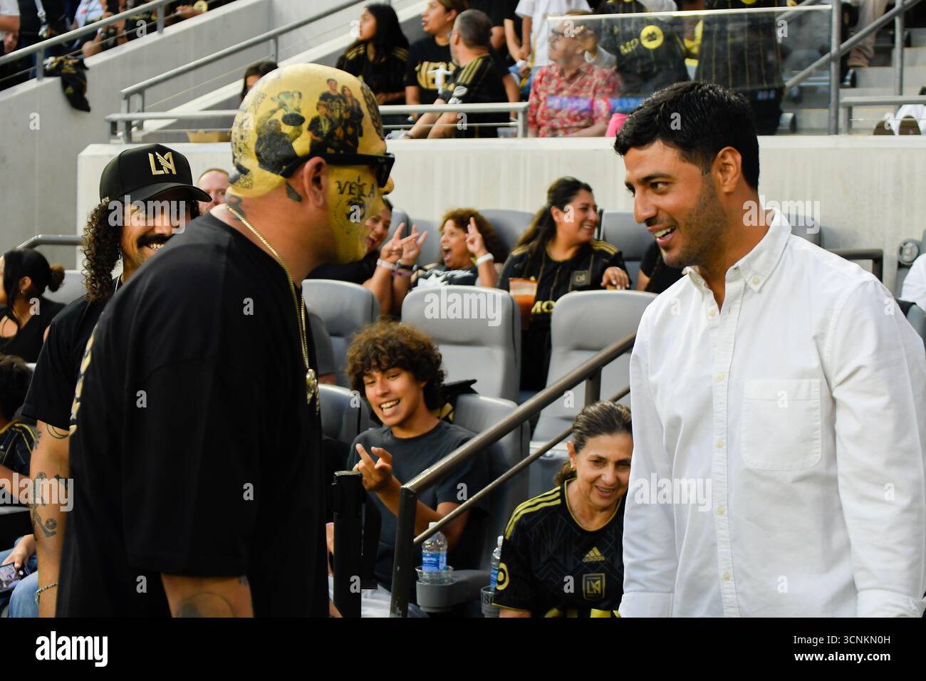 Los Angeles, USA, 21. September 2025. Carlos Vela vom FC Los Angeles wird bei der „Noche de Carlos Vela“ im BMO Stadium geehrt und für seine Verdienste um den Verein ausgezeichnet. Foto: Camilo Torres/Alamy Live News. Stockfoto