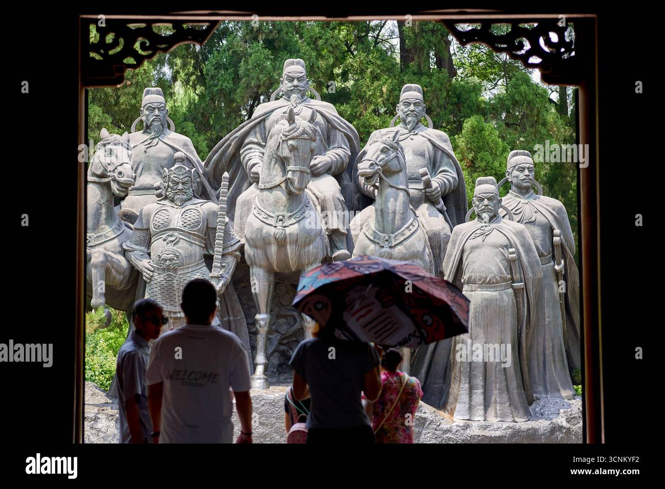 Der Aufstieg des Kaisers aus der Bronzeskulptur Jinyang im Jinci Park, Taiyuan Stockfoto