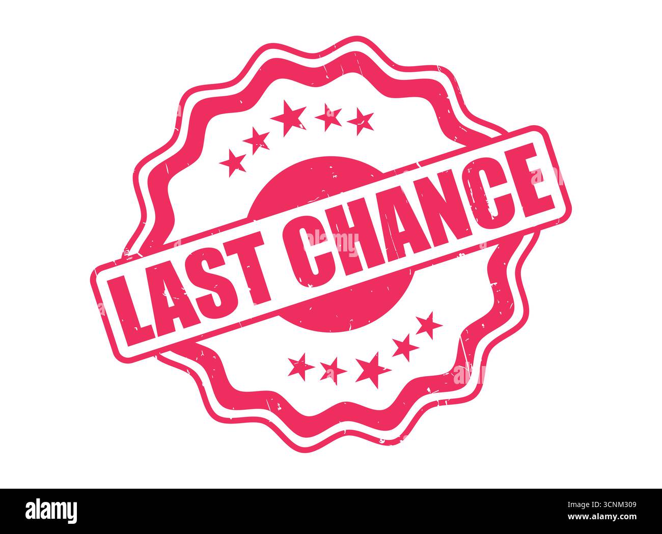 Ein „Last Chance“-Stempel mit dekorativem Rand Stock Vektor