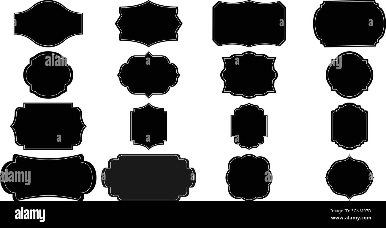 Symbolsatz für leeres Label-Abzeichen für Verpackung und Branding Stock Vektor