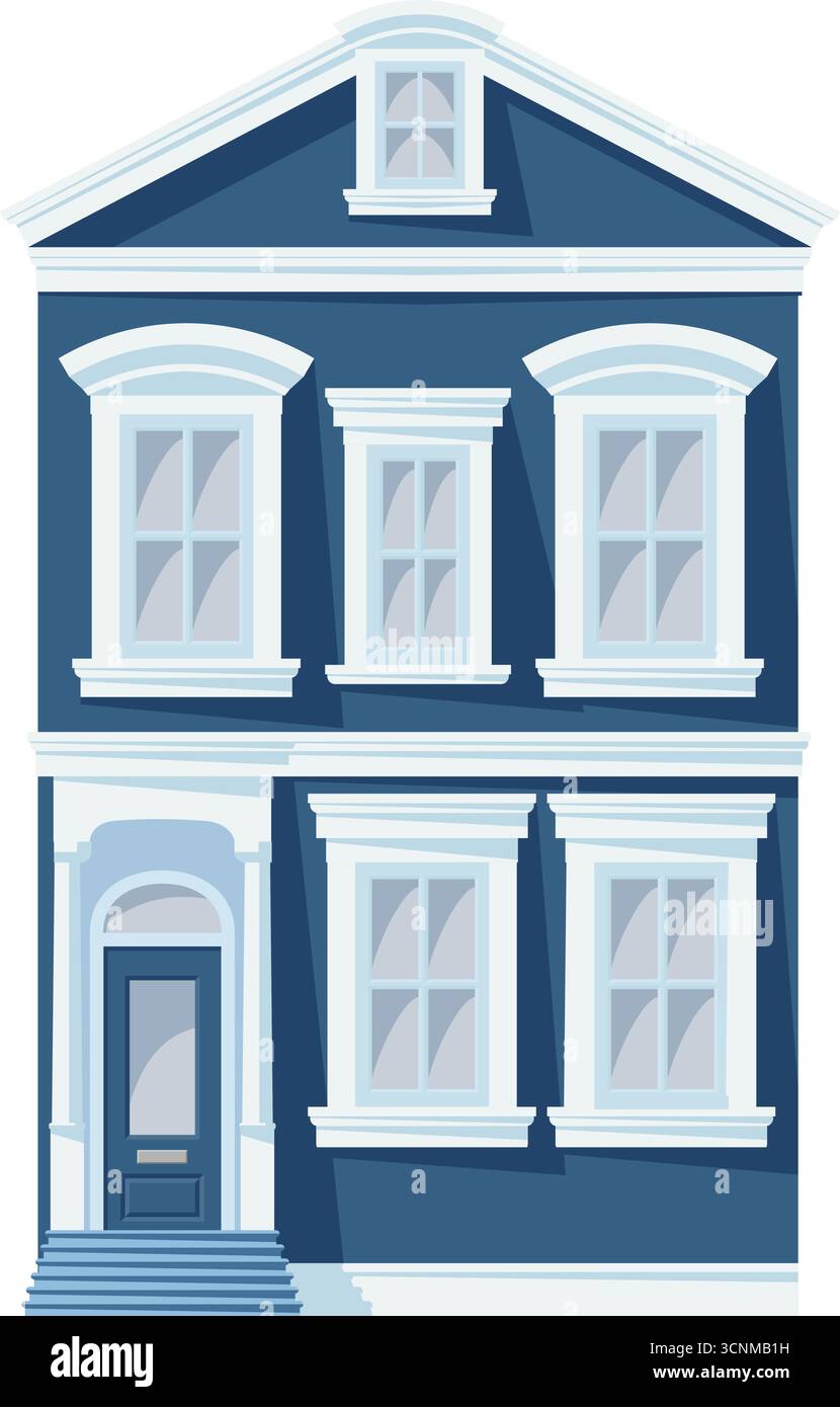 Manor House Building Mansion Home Hotel Außenansicht Stock Vektor