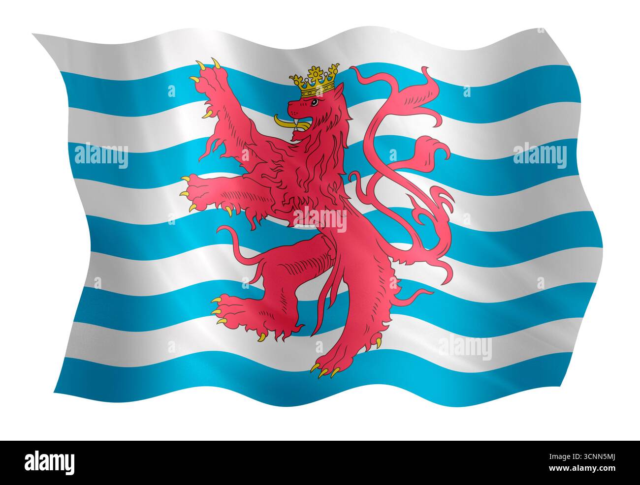 Digitales Composite. Zivilflagge für Luxemburg. Aufgrund der Ähnlichkeit der offiziellen Flagge mit der niederländischen Flagge gibt es regelmäßig Gespräche über r Stockfoto