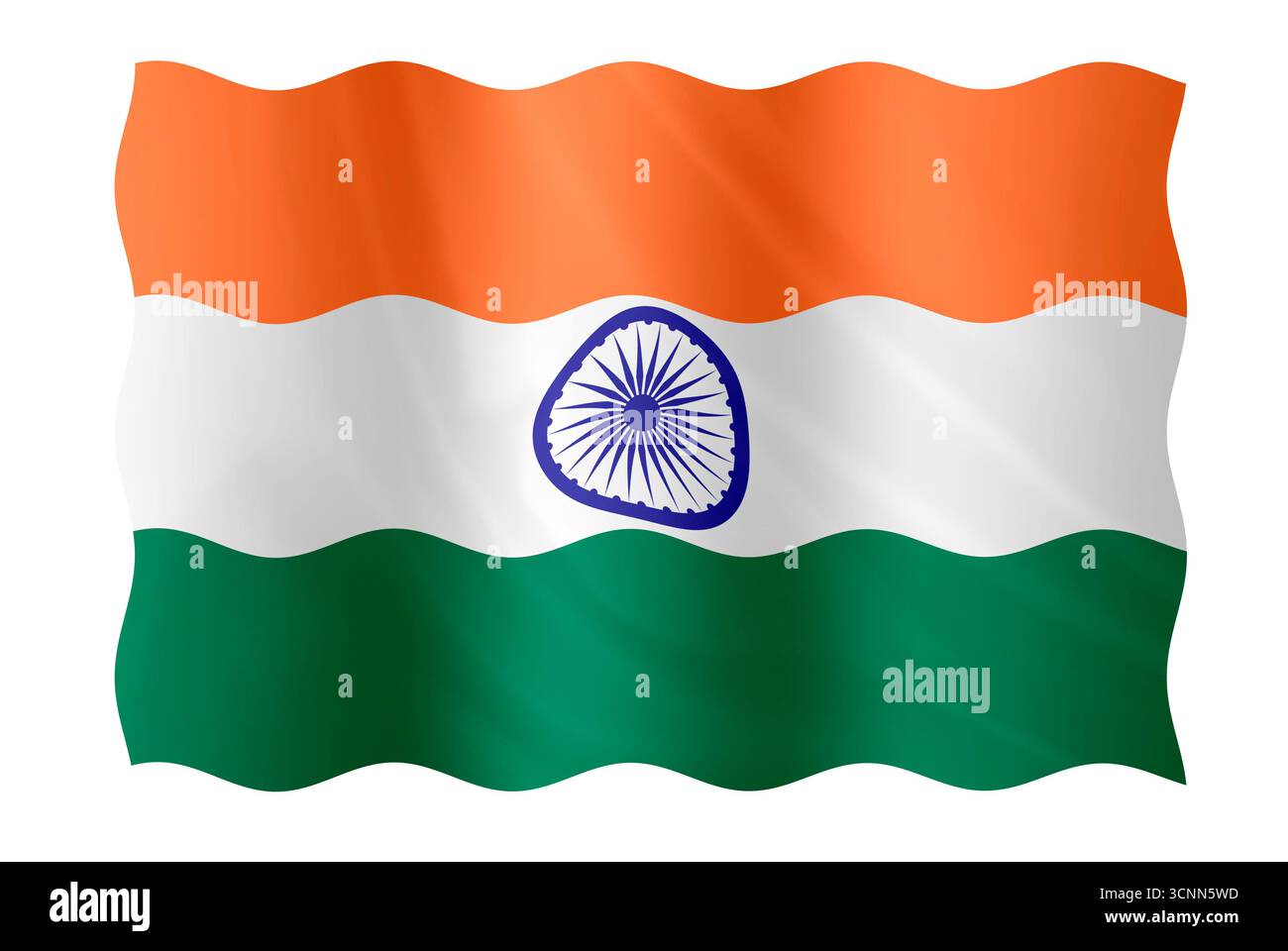 Digitales Composite. Flagge von Indien. Der 15. August ist die indische Unabhängigkeitstag-Flagge, Symbol, Nation, National, Land, Länder, Stockfoto