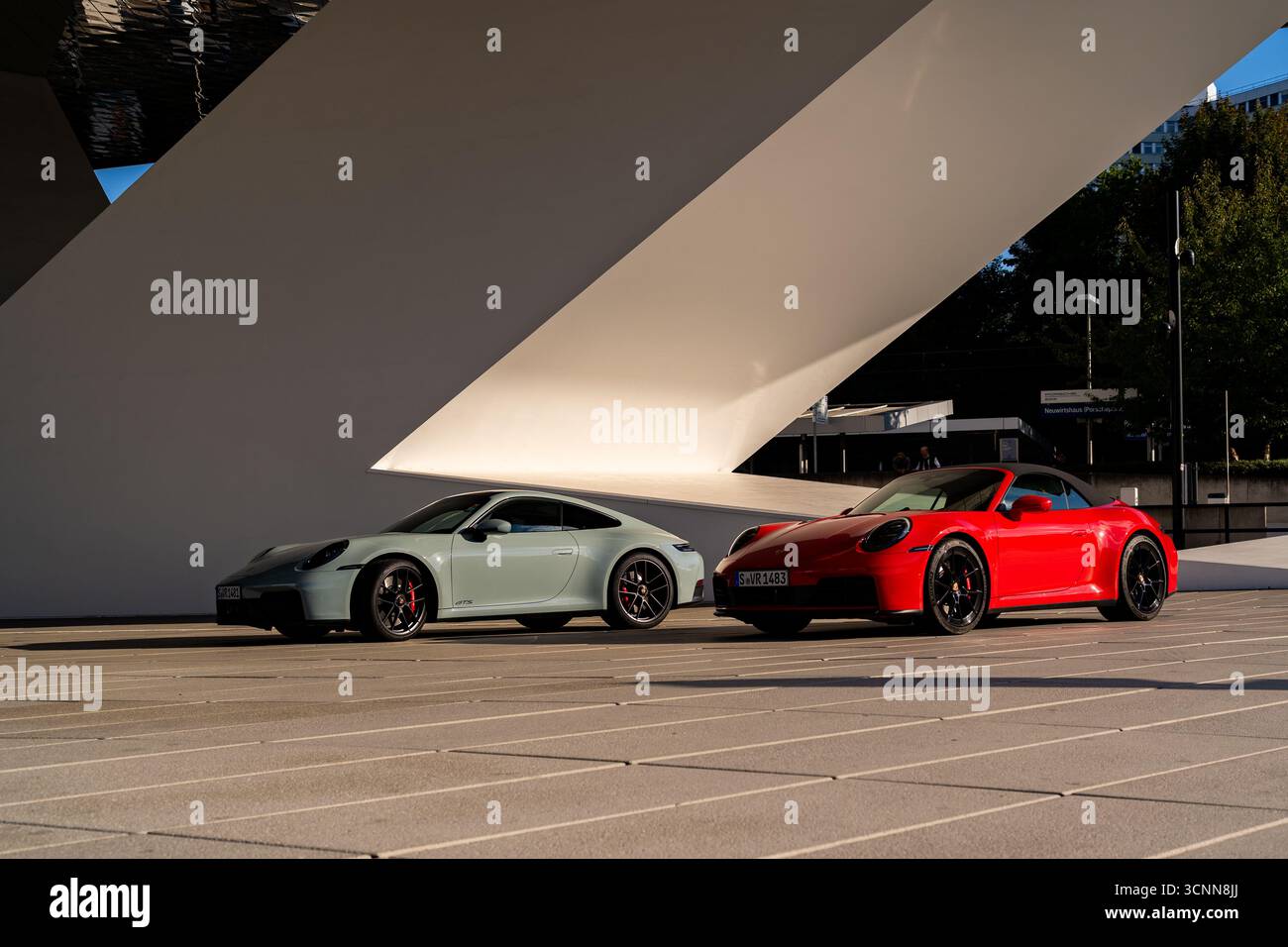 Porsche 911 Modelle im Porsche Museum Stuttgart Stockfoto