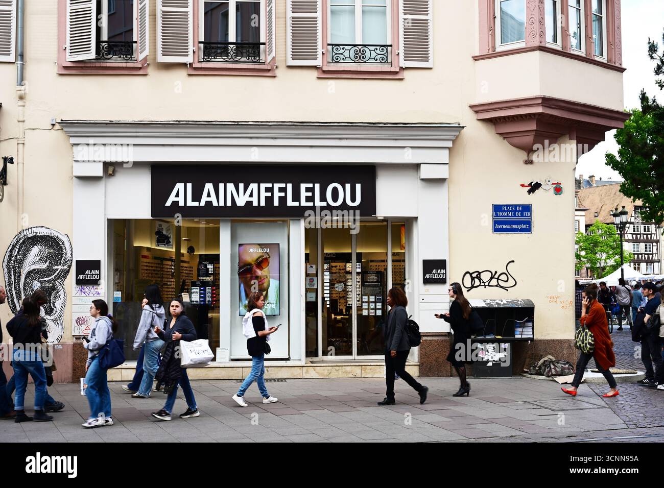 Filiale von Alain Afflelou Eyewear in Straßburg Stockfoto