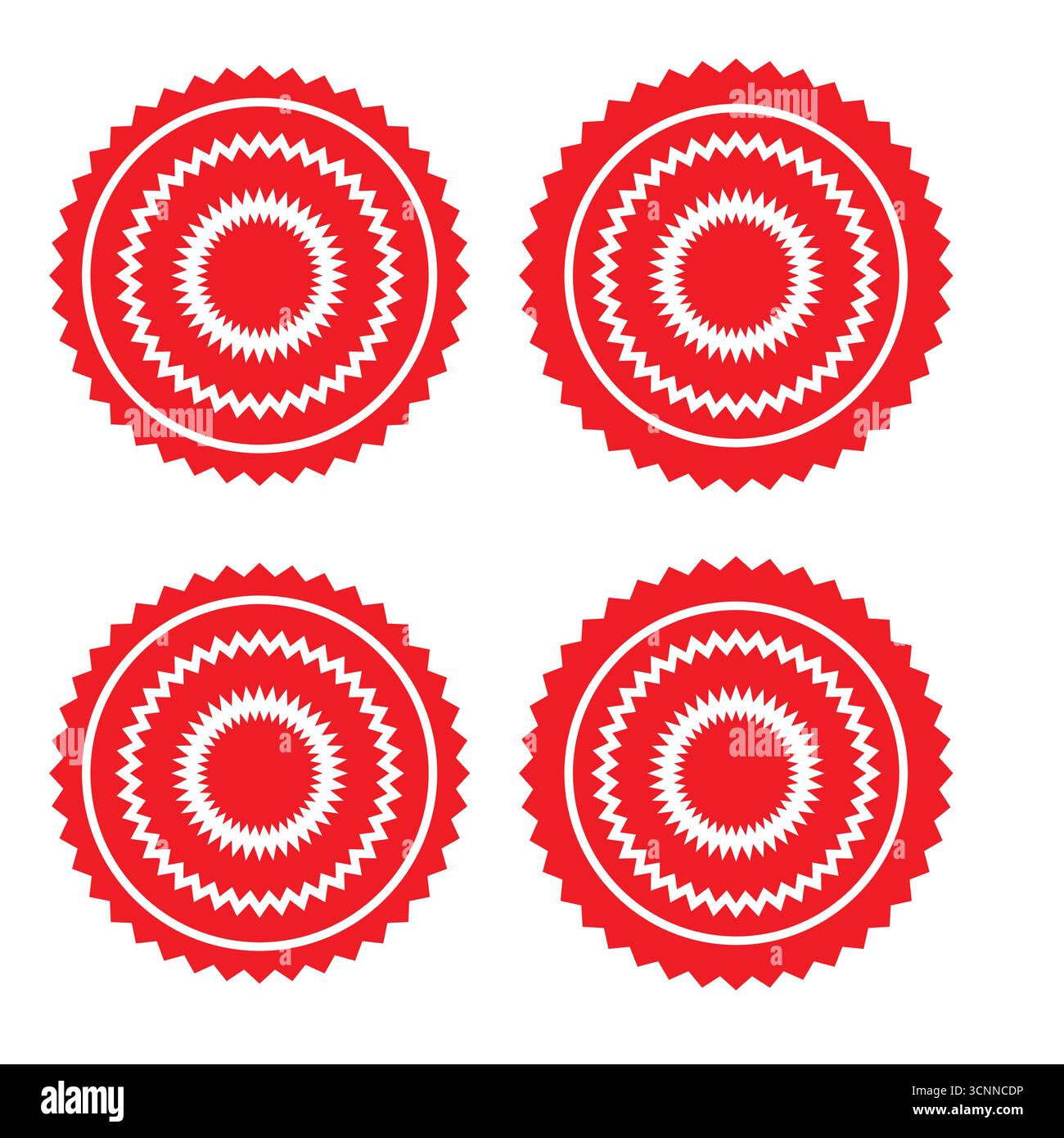 Red Starburst Preisschilder Set – Verkaufsaufkleber, Rabattabzeichen, Sonderangebot, Retro Burst-Etiketten Stock Vektor