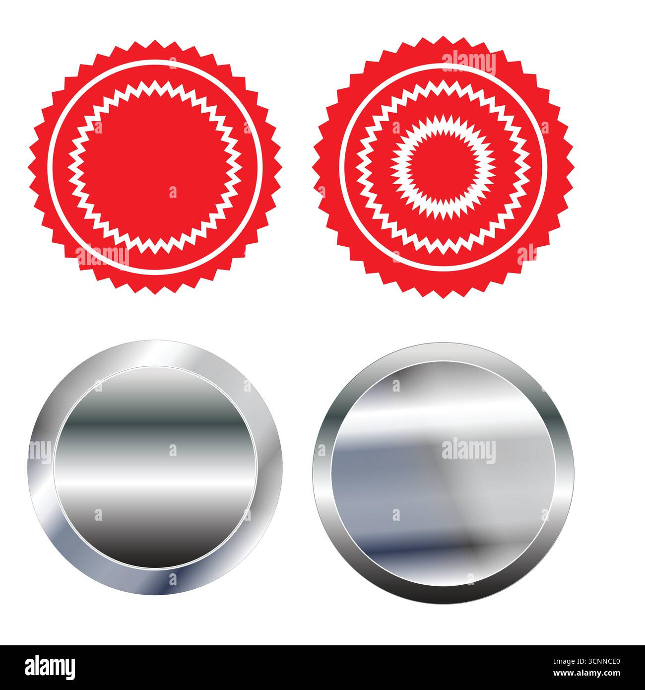 Red Starburst Preisschilder Set – Verkaufsaufkleber, Rabattabzeichen, Sonderangebot, Retro Burst-Etiketten Stock Vektor