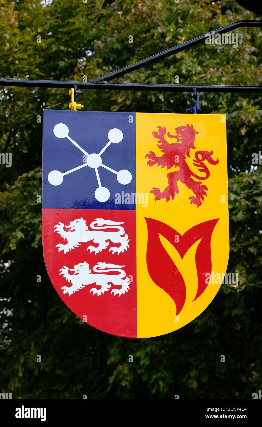 Moderne Darstellung des Herrenhauses von melton Constable Wappen, norfolk, england Stockfoto