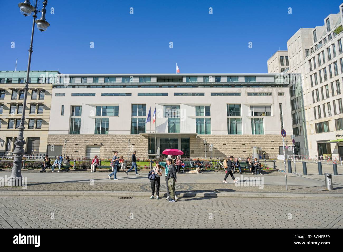 Botschaft Frankreich, Pariser Platz, Mitte, Berlin, Deutschland Stockfoto