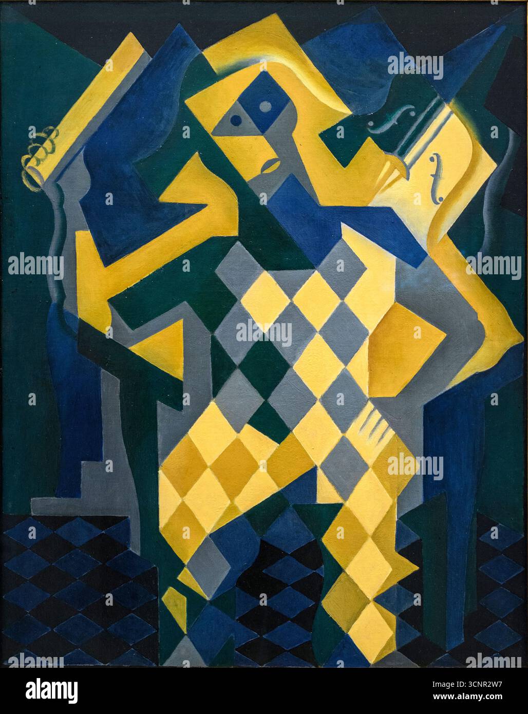 Juan Gris 1887-1927. Harlequin mit Violine 1919. Öl auf Leinwand. Stockfoto