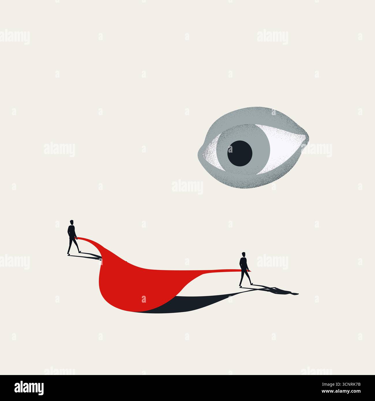 Blenden Sie die Wahrheit: Vertuschung und Täuschung, Business Vector Concept. Minimalistisches Design – Illustration 10 Stock Vektor