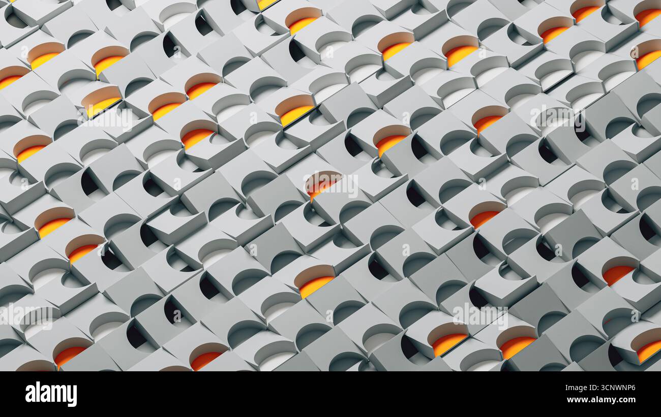 Dieser lebendige abstrakte 3D-Hintergrund zeigt dynamische, abgerundete Formen und verleiht jedem Projekt eine visuelle Note Stockfoto