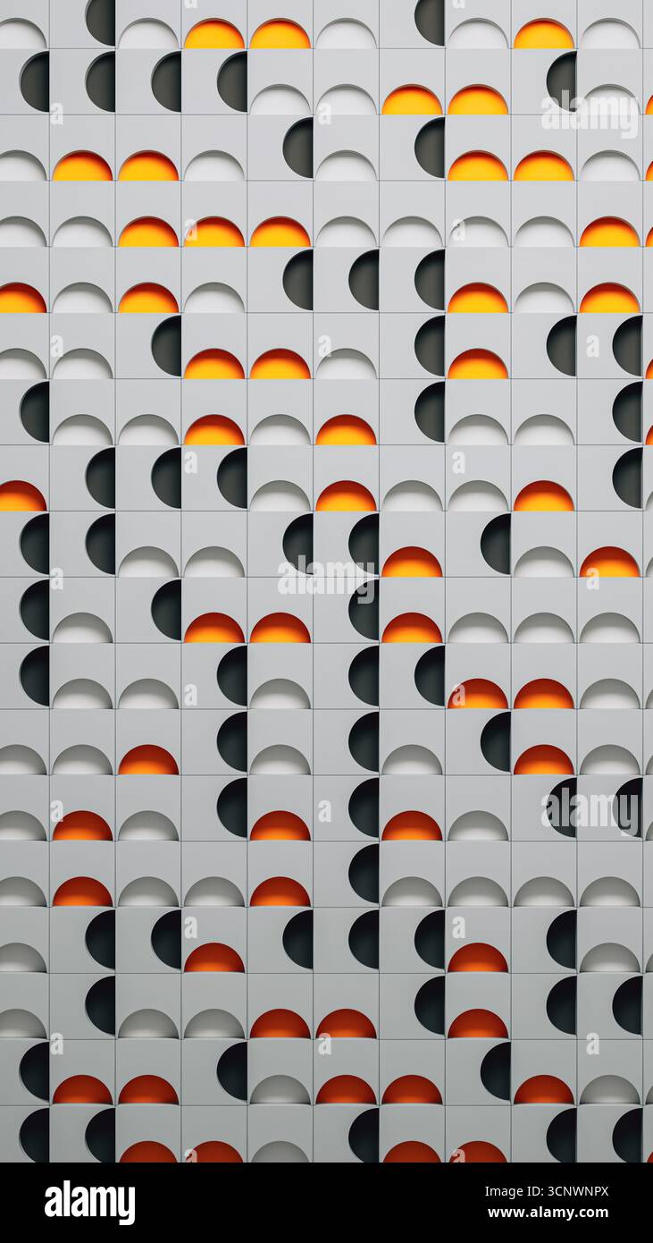 Dieser lebendige abstrakte 3D-Hintergrund zeigt dynamische, abgerundete Formen und verleiht jedem Projekt eine visuelle Note Stockfoto
