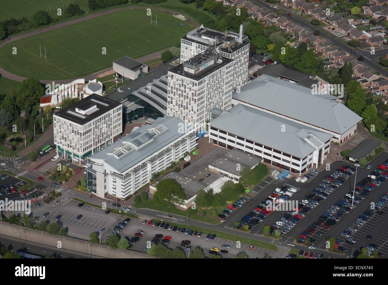 Luftaufnahme der University of Derby Stockfoto