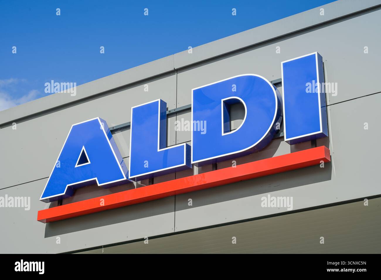 Logo Aldi Nord Supermarkt, Berlin, Deutschland Stockfoto