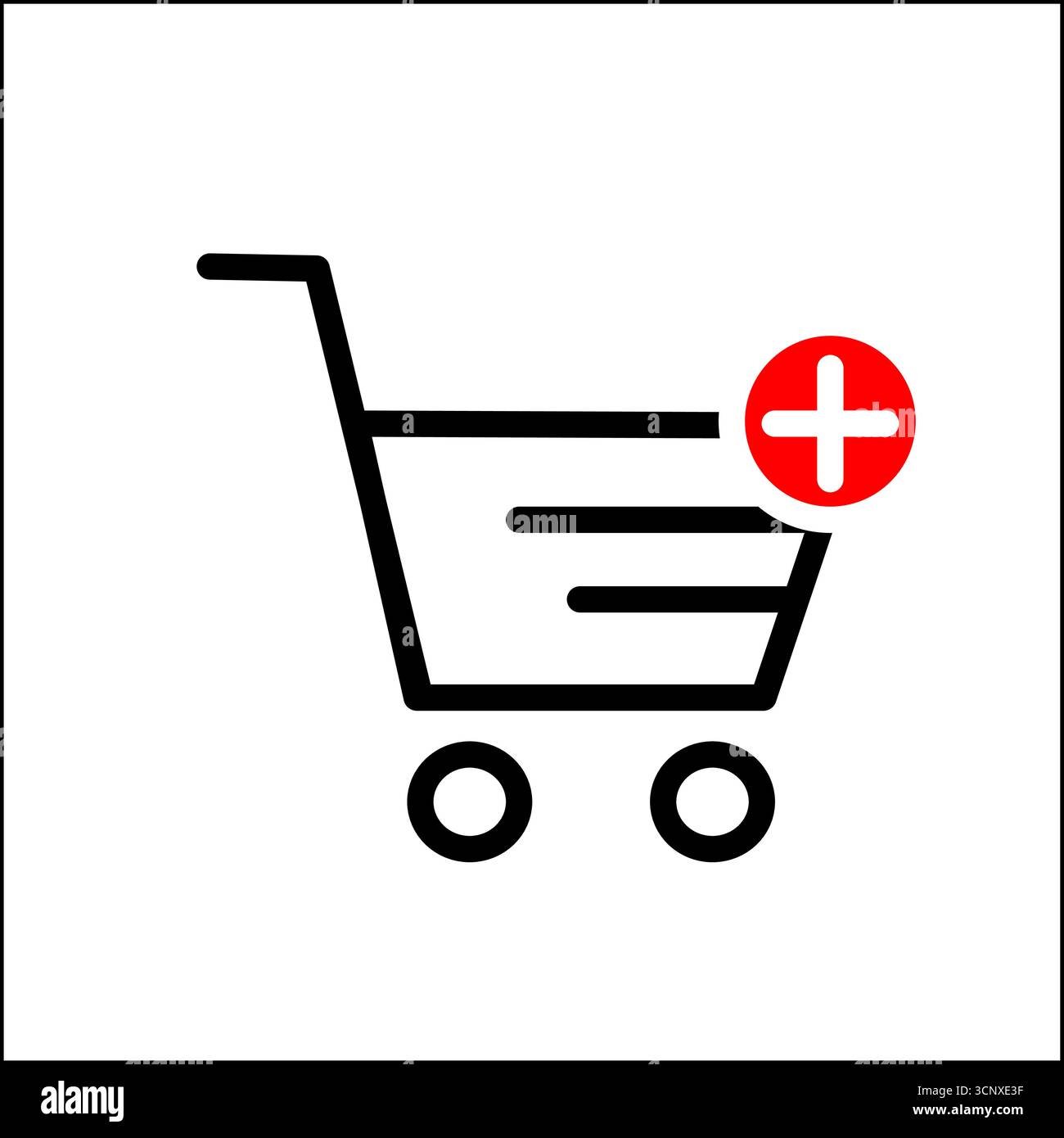 Warenkorb mit Pluszeichen-Symbol Stock Vektor