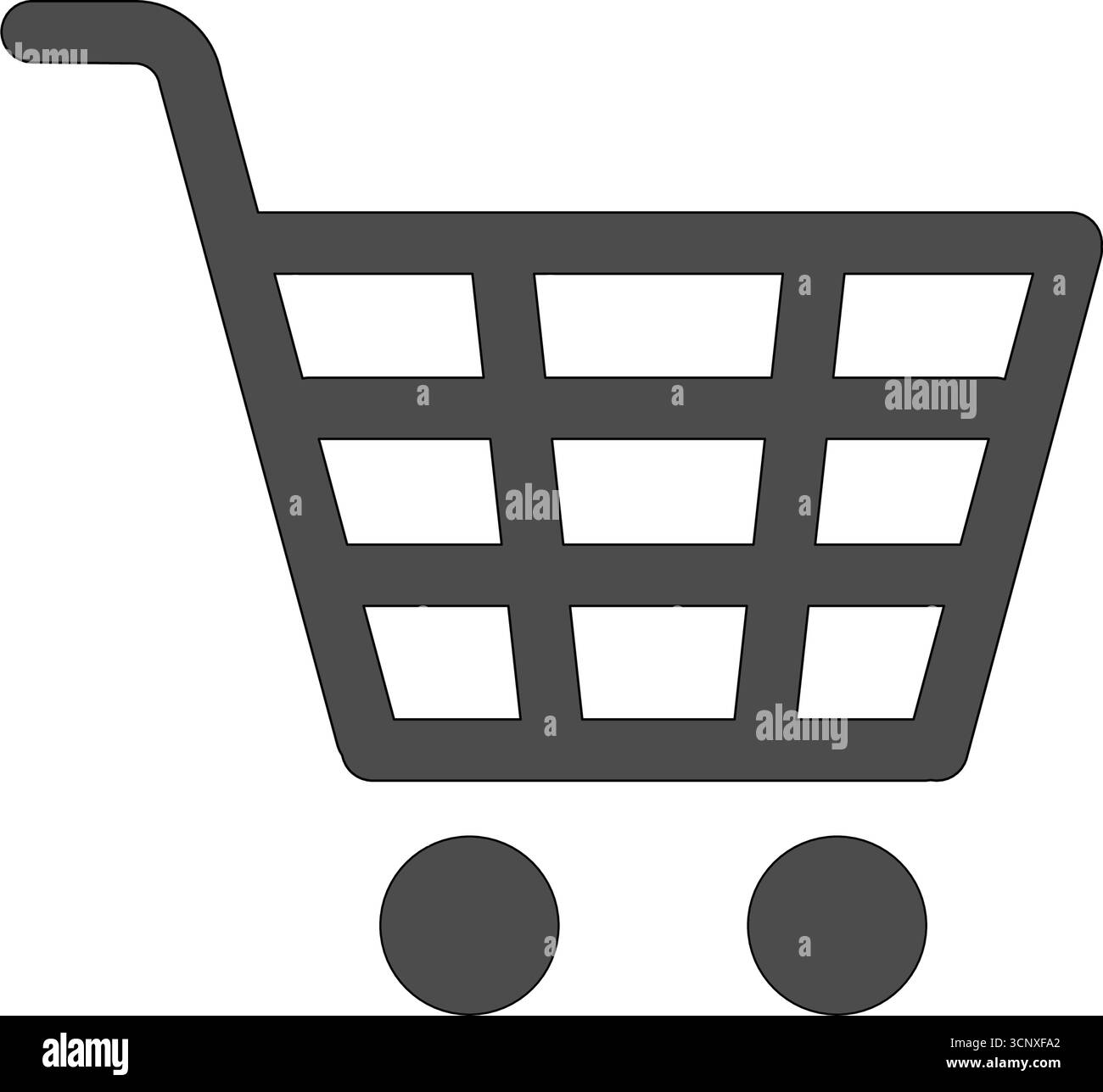 Schwarzes Warenkorb- oder Korbvektorsymbol Stock Vektor