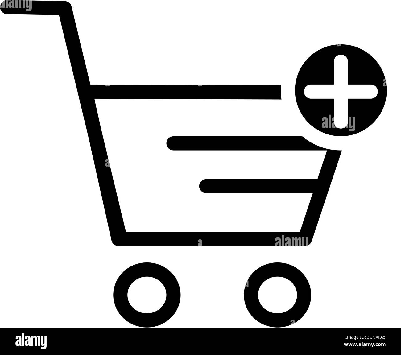 Wózek na zakupy z plusem - ikona wektorowa Stock Vektor