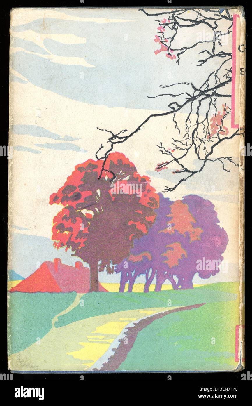 Original Mid-Century, Vintage 1940er Jahre gebundenes Buch, Rückumschlag, Schutzumschlag, 'Parish Churches of England' von J. Charles Cox, illustriert von Brian Cook. Die erste Ausgabe erschien 1935 und erschien im Winter 1943–1944. Stockfoto