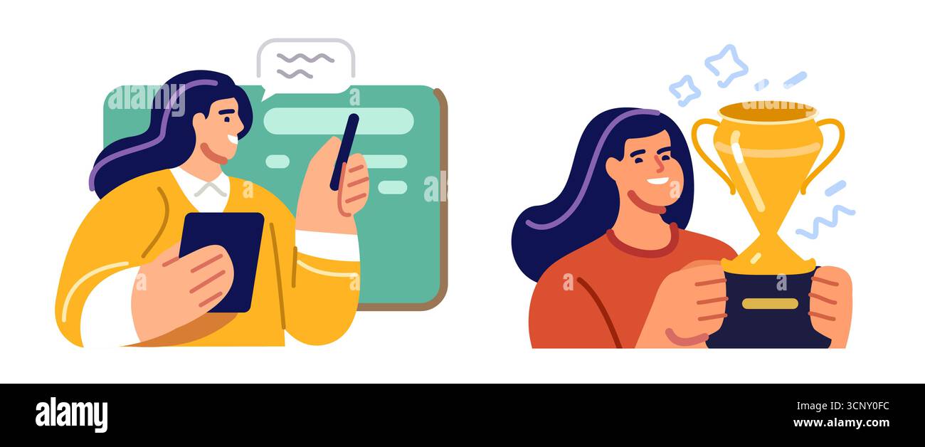 Schullehrer, Universität und College. Akademische Lehre. Online-Lernen, Video-Lektion Konzept Stock Vektor