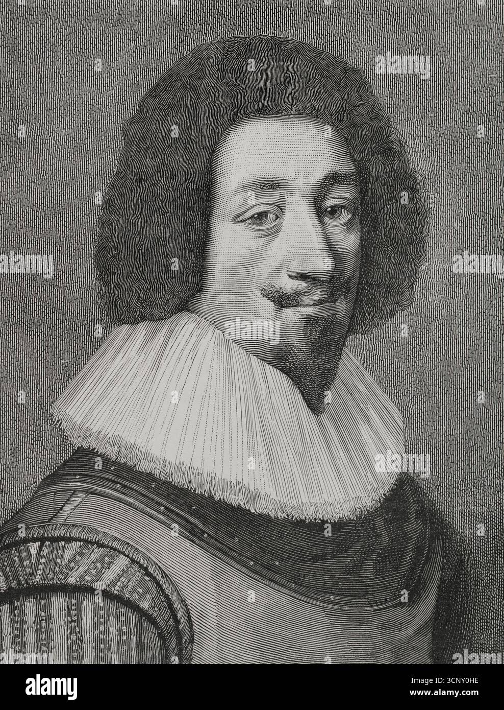 Francois de L'Aubespine (1586-1670), Marquis de Hauterive. Französischer Offizier, der in den Armeen der Niederlande und später des Königreichs Frankreich diente. Generalleutnant des armées du roi. Gouverneur von Breda. Hochformat. Stich von Huyot. XVIIme siècle: lettres, Sciences et Arts, Frankreich 1590-1700 (17. Jahrhundert: Briefe, Wissenschaften und Künste), von Paul Lacroix. Veröffentlicht in Paris von Librairie de Firmin-Didot et Cie, 1882. Stockfoto