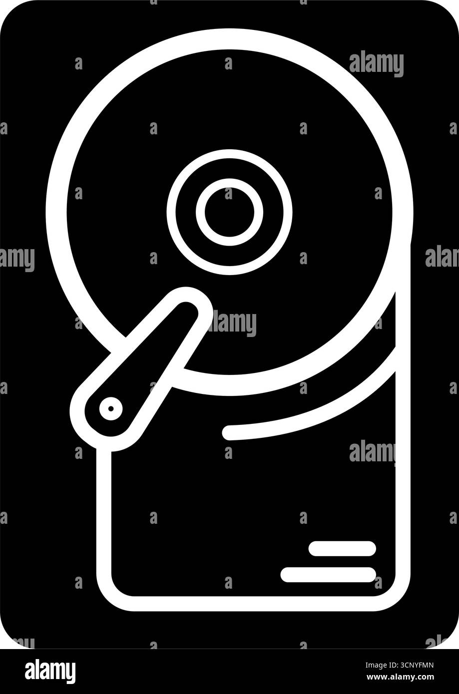 Zeilensymbol Festplattenlaufwerk (HDD) Stock Vektor