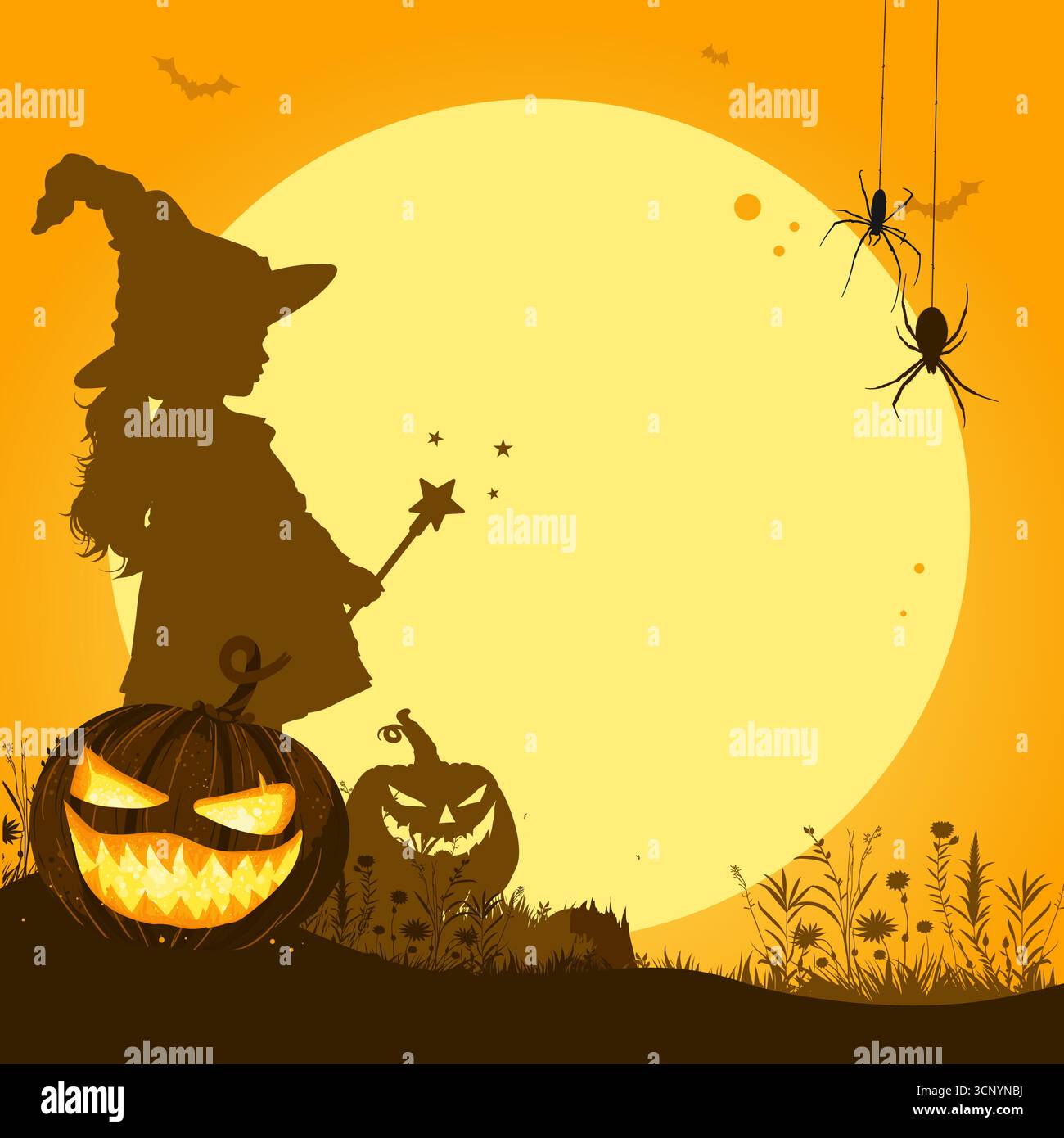 Halloween-Muster mit Kürbissen und Schädeln - Vektor-Illustration Stock Vektor