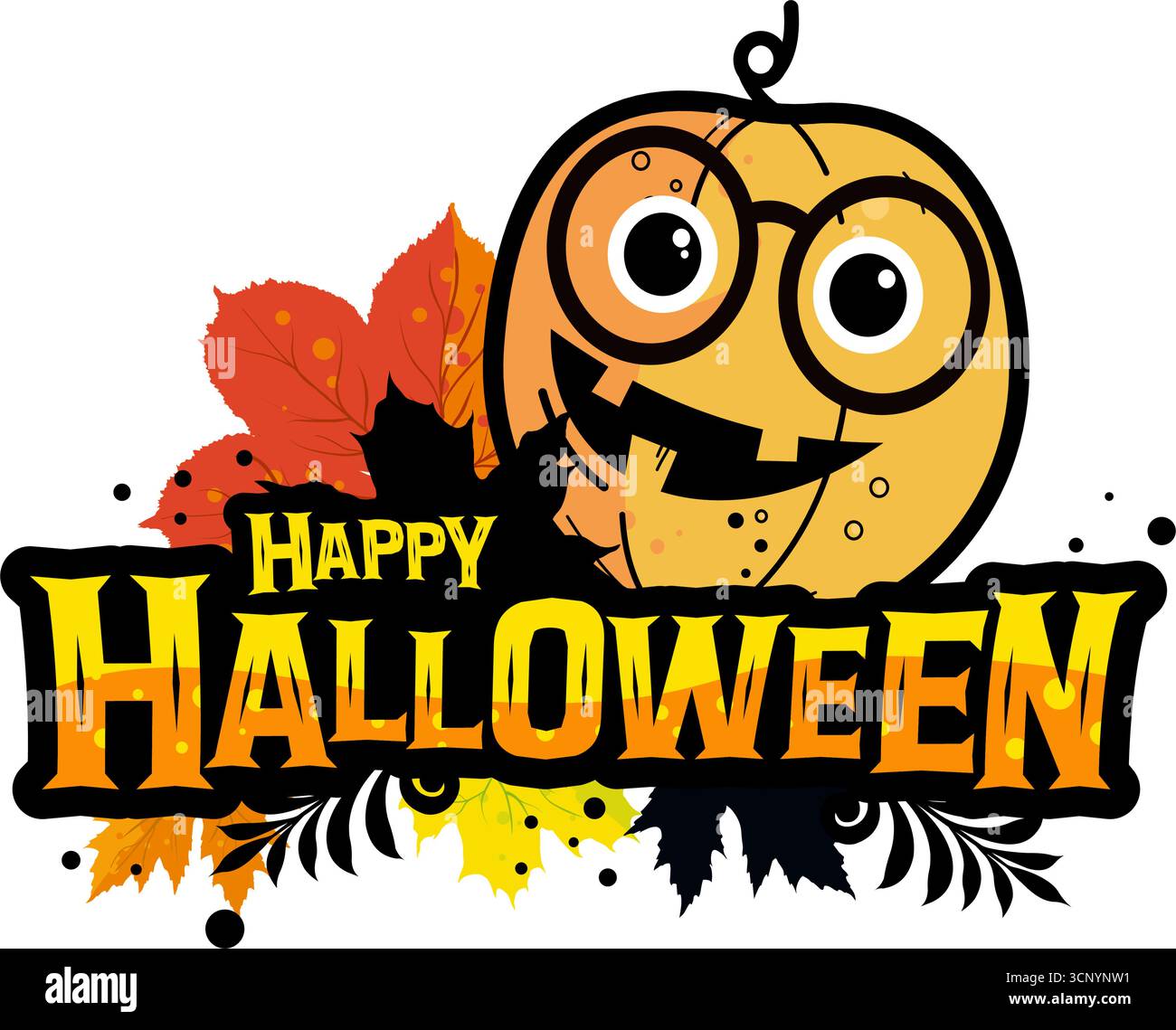 Happy halloween Aufkleber - Vektorsymbol Stock Vektor