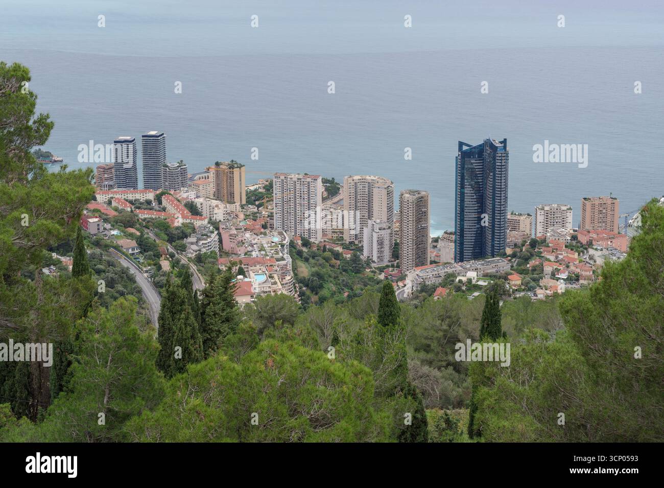 Fürstentum Monaco erhöhte Aussicht Stockfoto