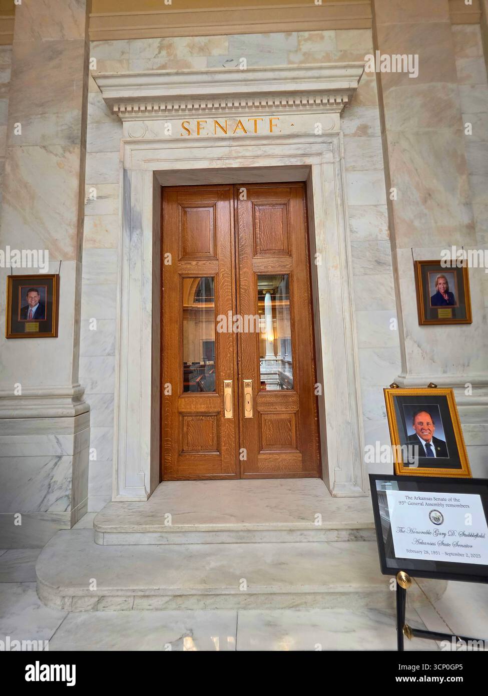 Senate Chambers Arkansas State Capitol Building Little Rock Arkansas 09.15.2025 Stockfoto