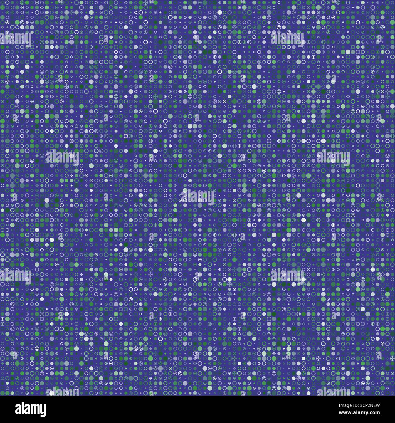 Geometrischer Hintergrund. Verschiedene gestaltete Kreise in verschiedenen Farben, einschließlich Blau, Lila, Grau und Dunkelgrün. Zauberhafte Vektorillustration. Stock Vektor