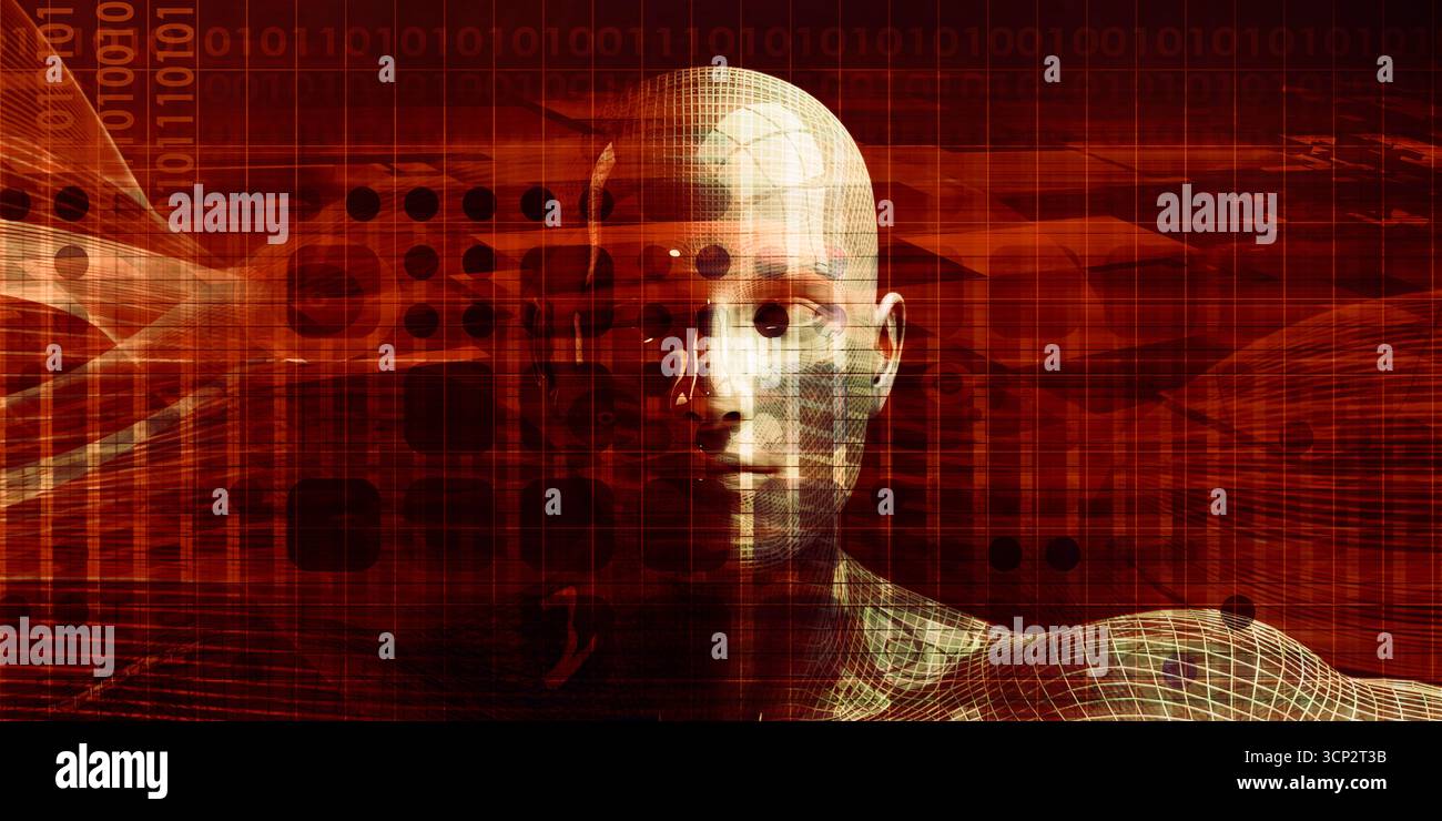 Innovationen in der Cybersicherheit durchdringen ein modernes Hintergrunddesign Stockfoto
