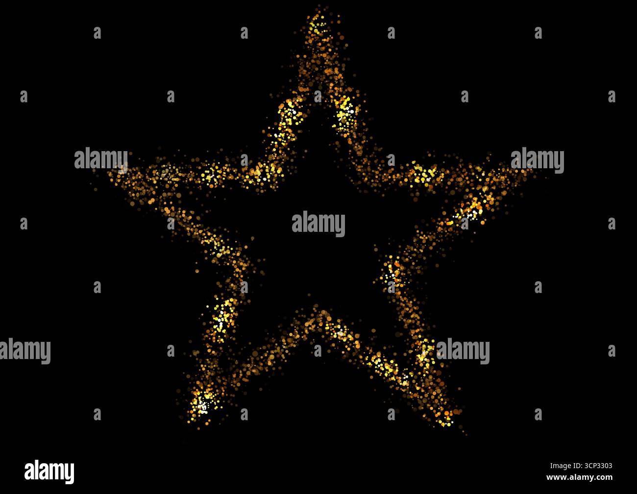 Abstrakter Hintergrund mit goldenem gepunktetem Stern. Vektordesign Stock Vektor