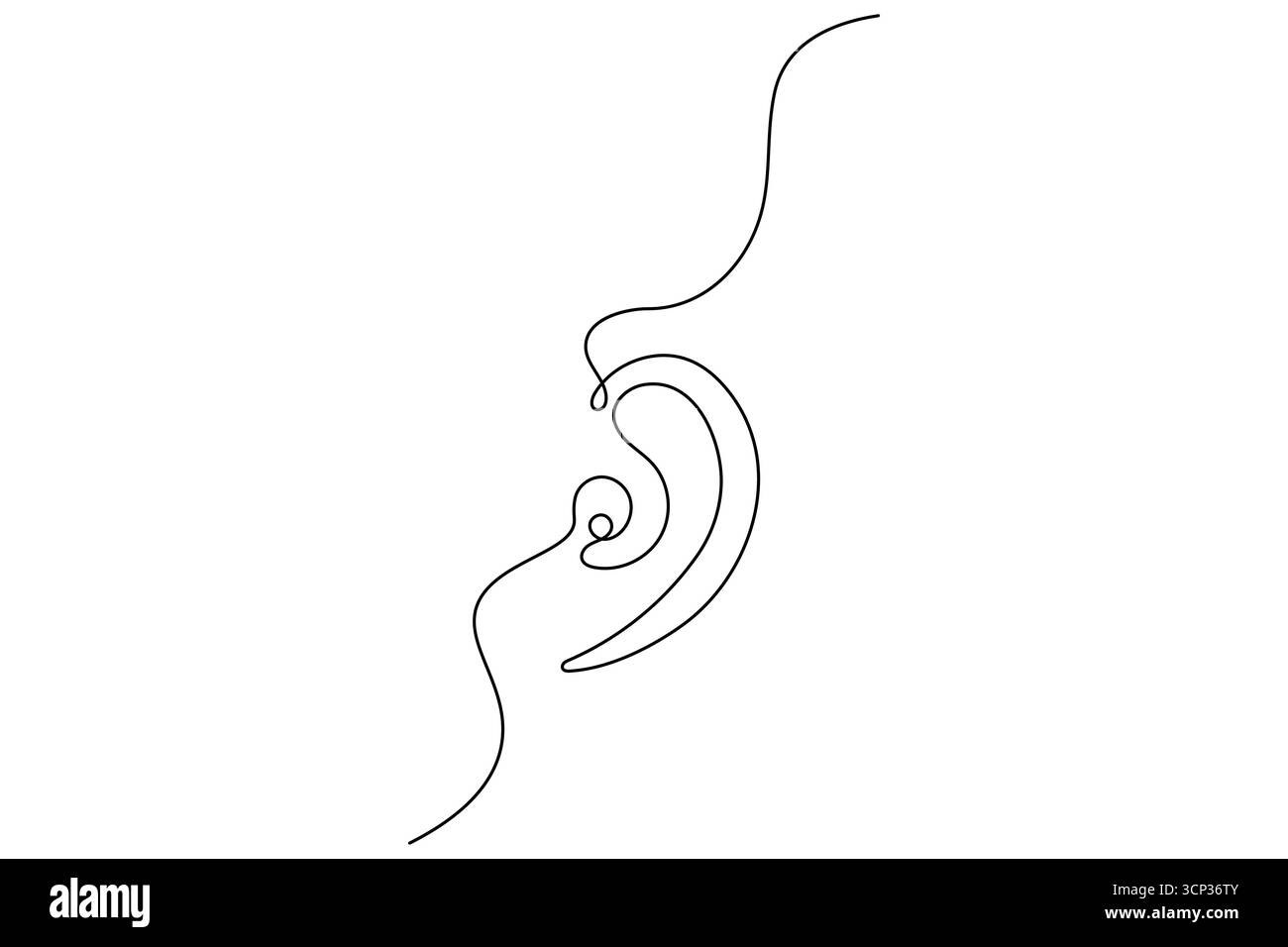 Ohr-Symbol eine Linie Kunst minimalistischer Umriss Vektor isolierte abstrakte Design-Illustration Stock Vektor Ohr-Symbol eine Linie Kunst minimalistischer Umriss Vektor isolierte abstrakte Design-Illustration Stock Vektor