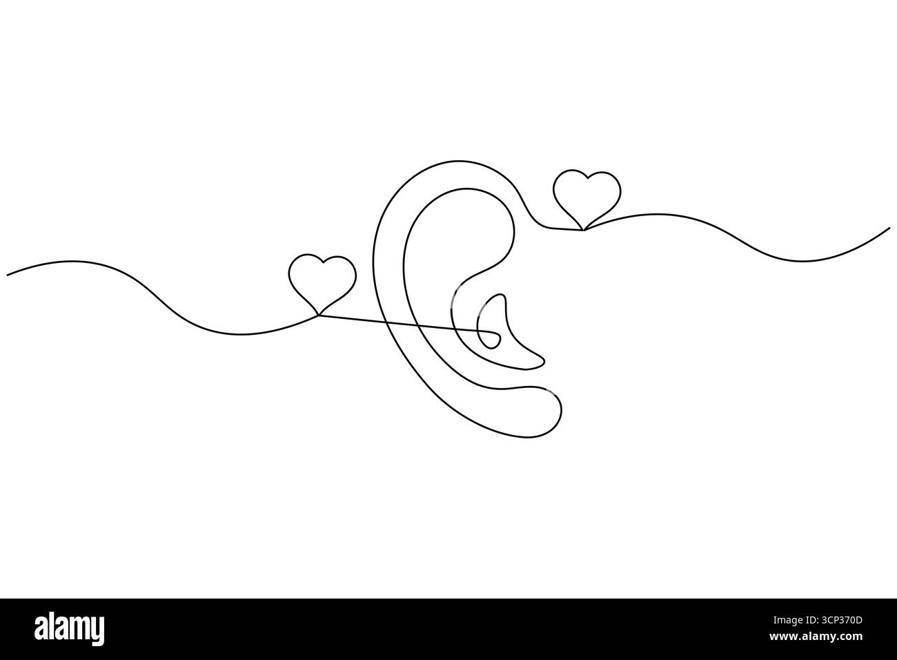 Ohr-Symbol eine Linie Kunst minimalistischer Umriss Vektor isolierte abstrakte Design-Illustration Stock Vektor Ohr-Symbol eine Linie Kunst minimalistischer Umriss Vektor isolierte abstrakte Design-Illustration Stock Vektor