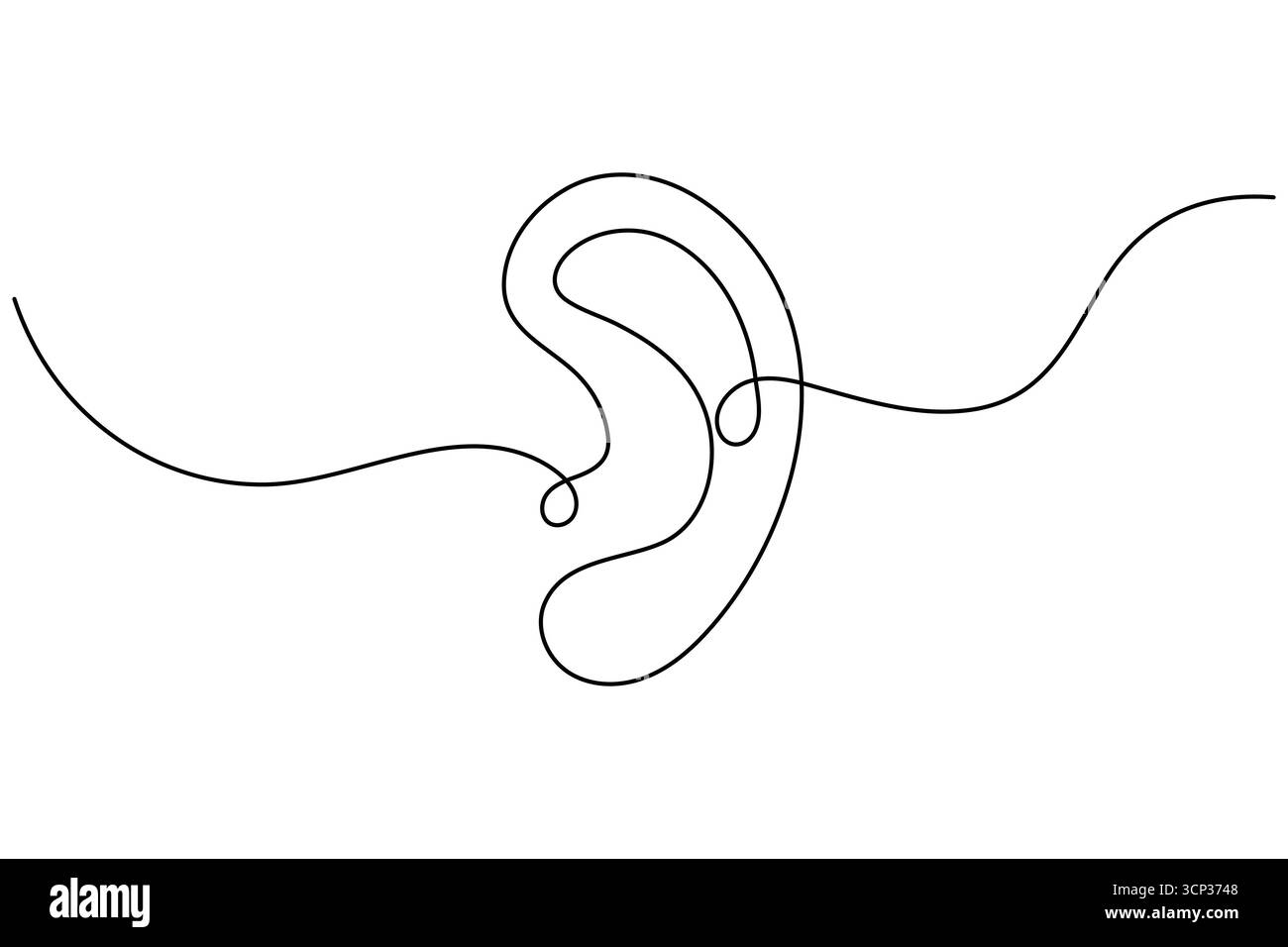Ohr-Symbol eine Linie Kunst minimalistischer Umriss Vektor isolierte abstrakte Design-Illustration Stock Vektor Ohr-Symbol eine Linie Kunst minimalistischer Umriss Vektor isolierte abstrakte Design-Illustration Stock Vektor