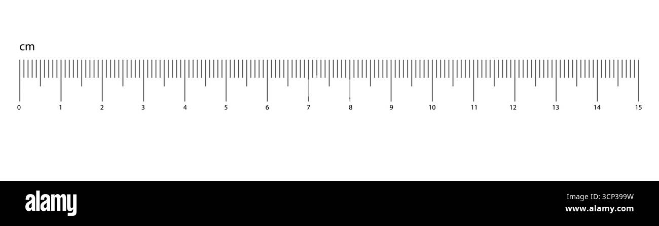 Messskala mit Zahlen, Markup für Lineale. Messskala für die Lineallinien. Größenvergleich von Mengen. Abstand, wiederholbar. . Vektorabbildung Stock Vektor