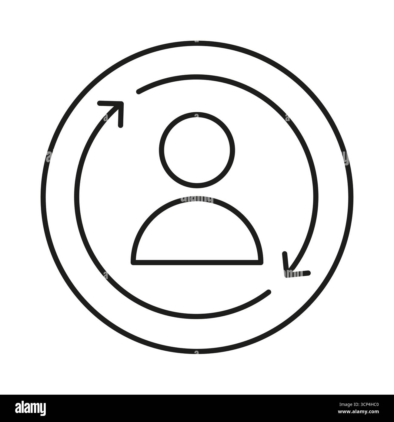 Symbol für Benutzerkonto. Symbol für menschliches Profil. Vektor für personenbezogene Daten. Anmeldeschnittstelle. Stock Vektor