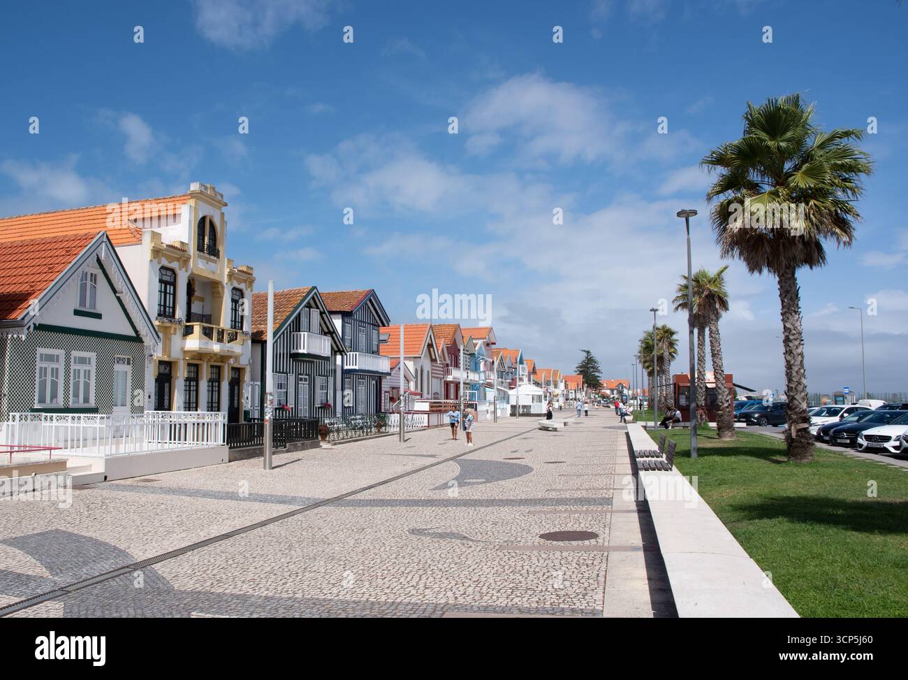 Praia da Costa Nova, Avenida Jose Estevao Stockfoto