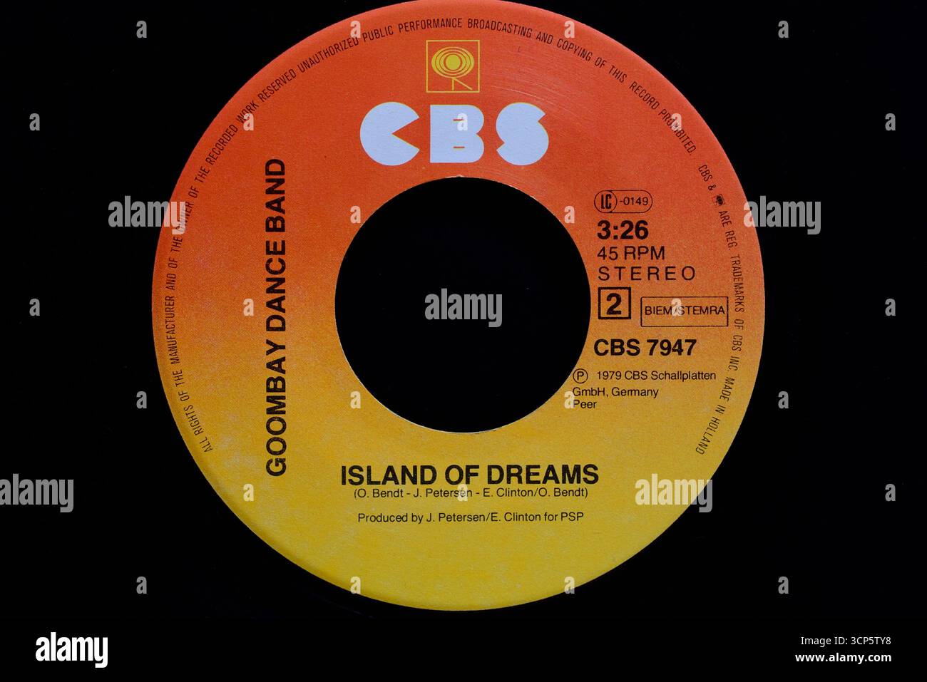 Vinesday Vinyl Singles 7″, Goombay Dance Band, Island of Dreams, CBS Records, 1979 Stockfoto