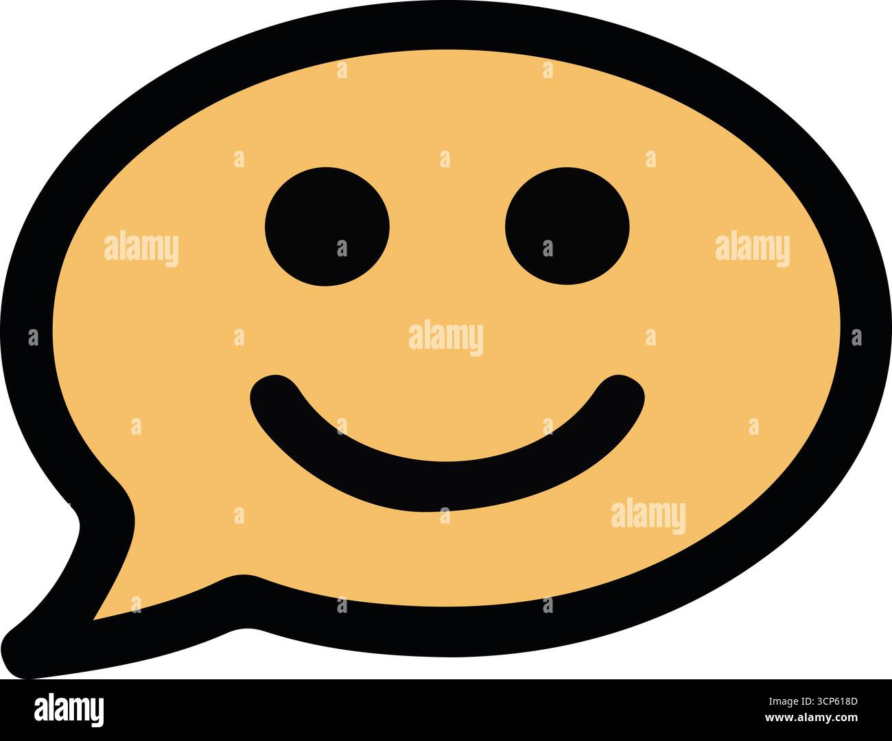 Illustrationen des lächelnden Chat-Bubble-Symbols Stock Vektor