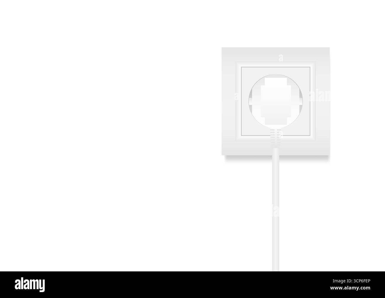 Steckdose und Stecker. Energiesparkonzept. Vektorabbildung. Stock Vektor