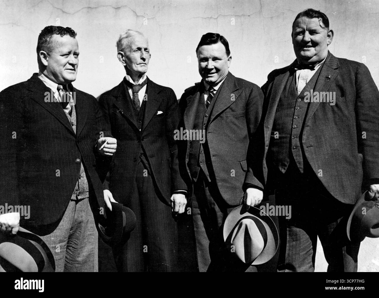 Von links nach rechts: Claude Corbett, Billy Murphy, Harry Sunduland, Jim Gleeser in Auckland. August 1937. (Foto von A.W. Powell). Stockfoto