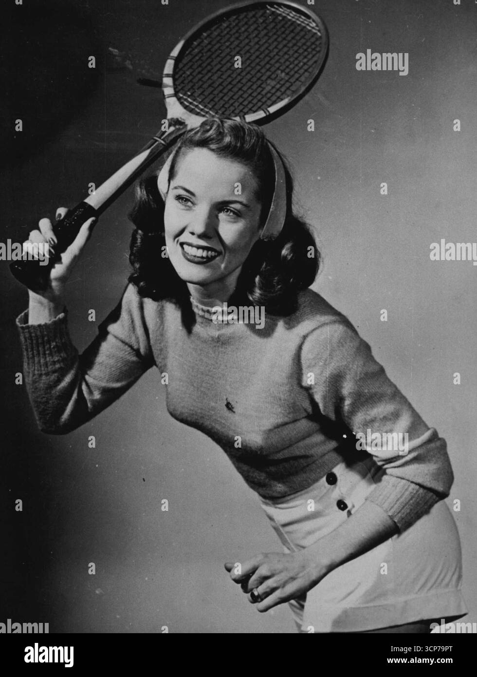 „Ich habe ***** Dass es Ersatz für alles gibt, sogar für die Sportarten, die ich so sehr geliebt habe.“ Juni 1954. (Foto vom Look Magazine). Stockfoto