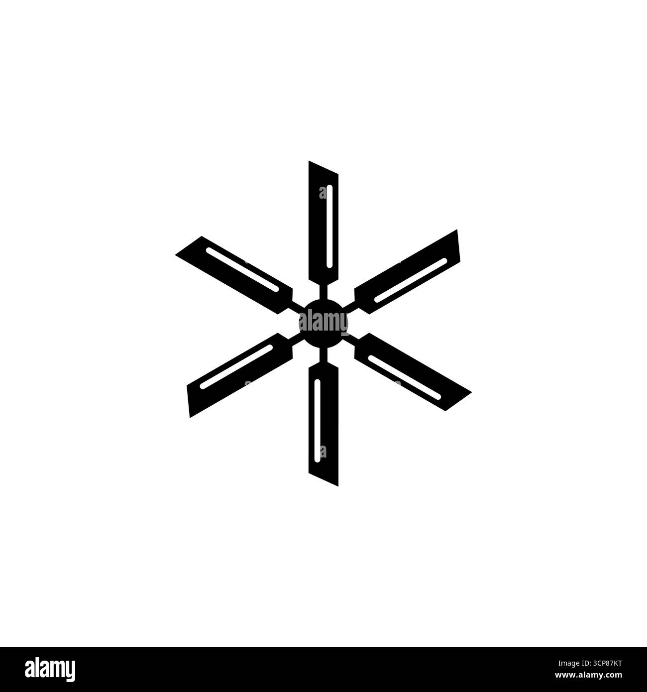 Symbol für Vektorpropeller des Lüfterblatts. Symbol Rotorkühler für Turbinengebläse mit Turbinenlogo Stock Vektor