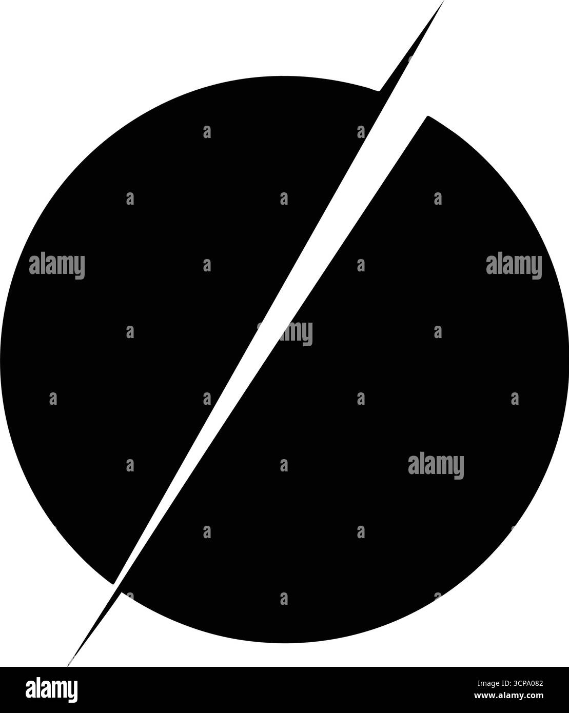 Abstrakt Kein Symbol. Ein minimalistisches Design mit einer schwarzen Kugel mit einer stark weißen Diagonallinie. Diese universelle Ikone kommuniziert Prohibition, die nichtig ist Stock Vektor