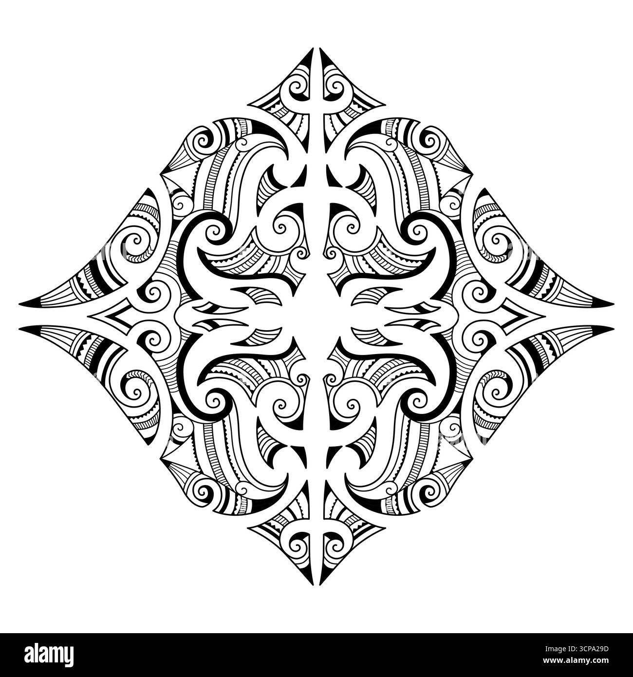 Ethnische Ornamente im Maori-Stil. Gut für dekorativen Hintergrund Stock Vektor