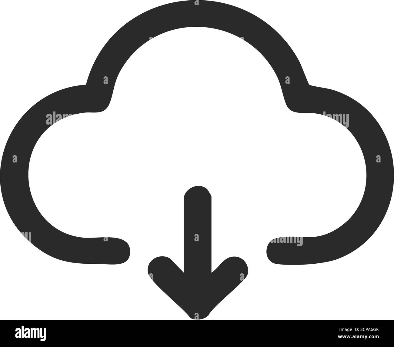 Symbol Für Download Von Cloud-Daten. Moderne Grafik, die den digitalen Informationsabruf aus einem Netzwerkspeichersystem darstellt. Unverzichtbar für Web- und mobile Interf Stock Vektor