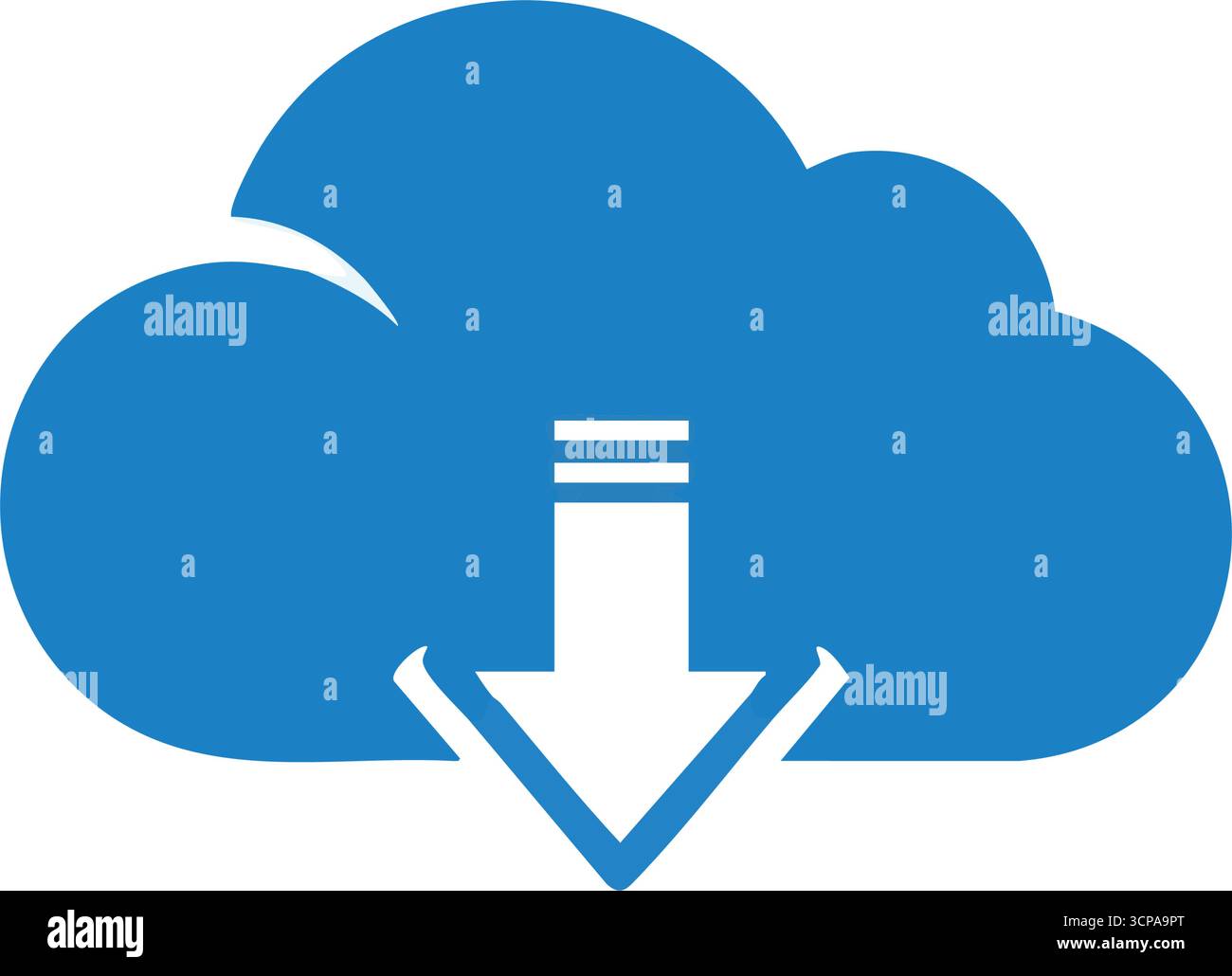 Symbol Für Download Von Cloud-Daten. Eine klare Grafik, die das Abrufen digitaler Informationen von Remote-Servern darstellt. Es symbolisiert die Aneignung von Inhalten, Web stora Stock Vektor