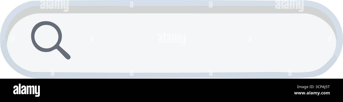 Eingabefeld Für Online-Suche. Schlankes, minimalistisches Abfragefeld mit Lupensymbol. Symbolisiert die digitale Suche, den Informationsabruf und den Benutzer in Stock Vektor